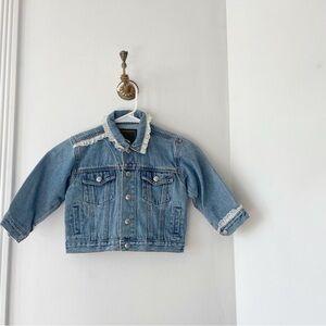 Vintage Gap Lace Heart Denim Jacket | Size 2